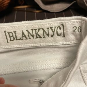 BlankNYC white jeans with gold button